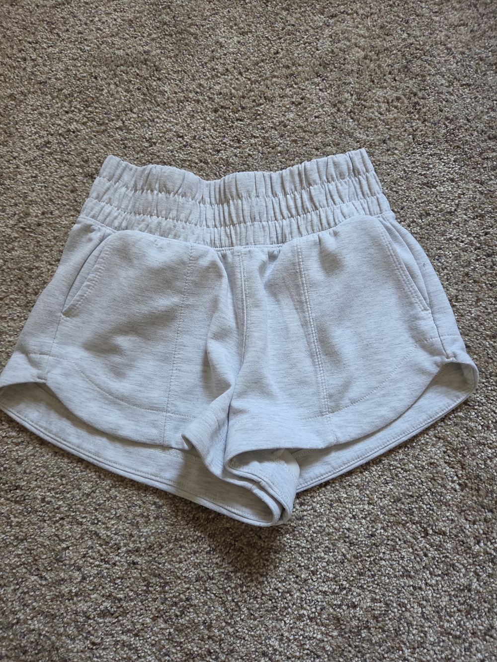 Yogalicious Heather Gray Smocked Waist Athletic Shorts